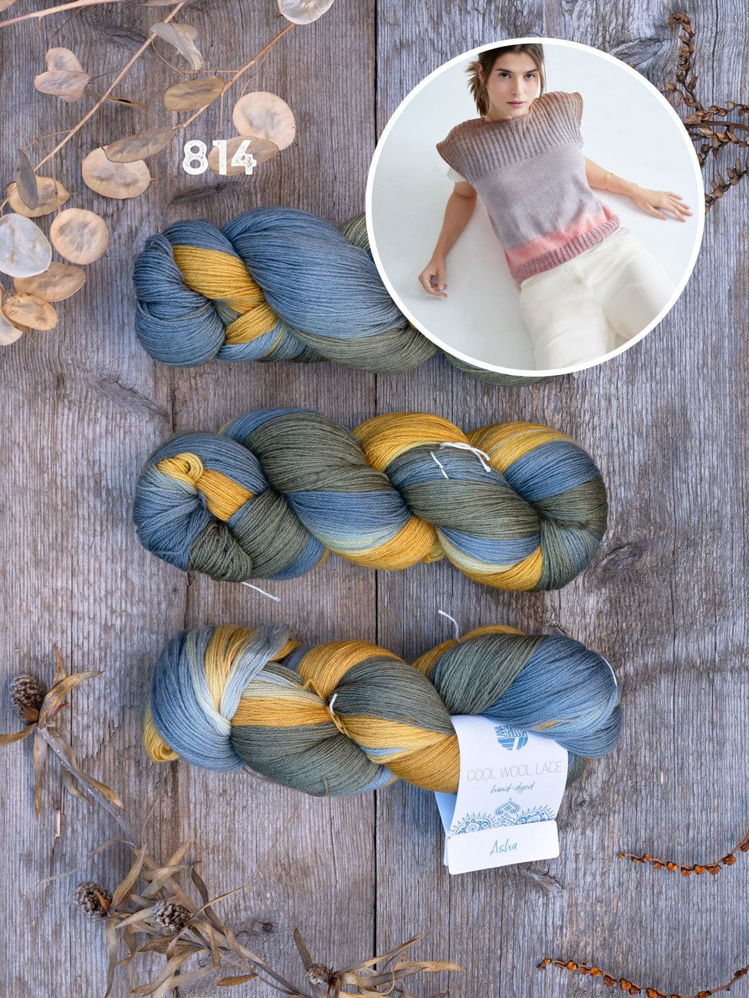 Strickpaket Cool Wool Lace Hand-dyed Pullunder