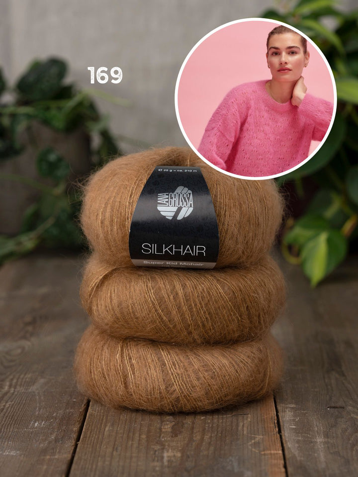 Strickpaket Silkhair Pullover im Ajourmuster