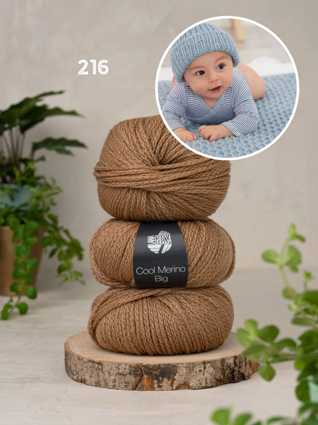 Strick- und Häkelpaket Cool Merino Big Babyset - Decke und Mütze