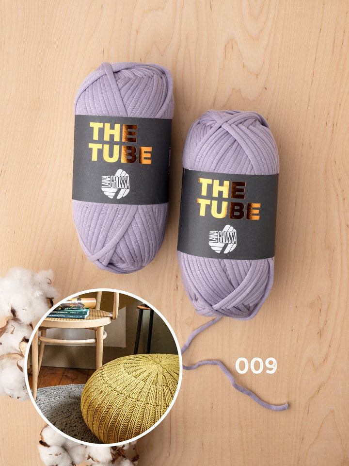 Strickpaket The Tube Boden-Pouf in Rippen