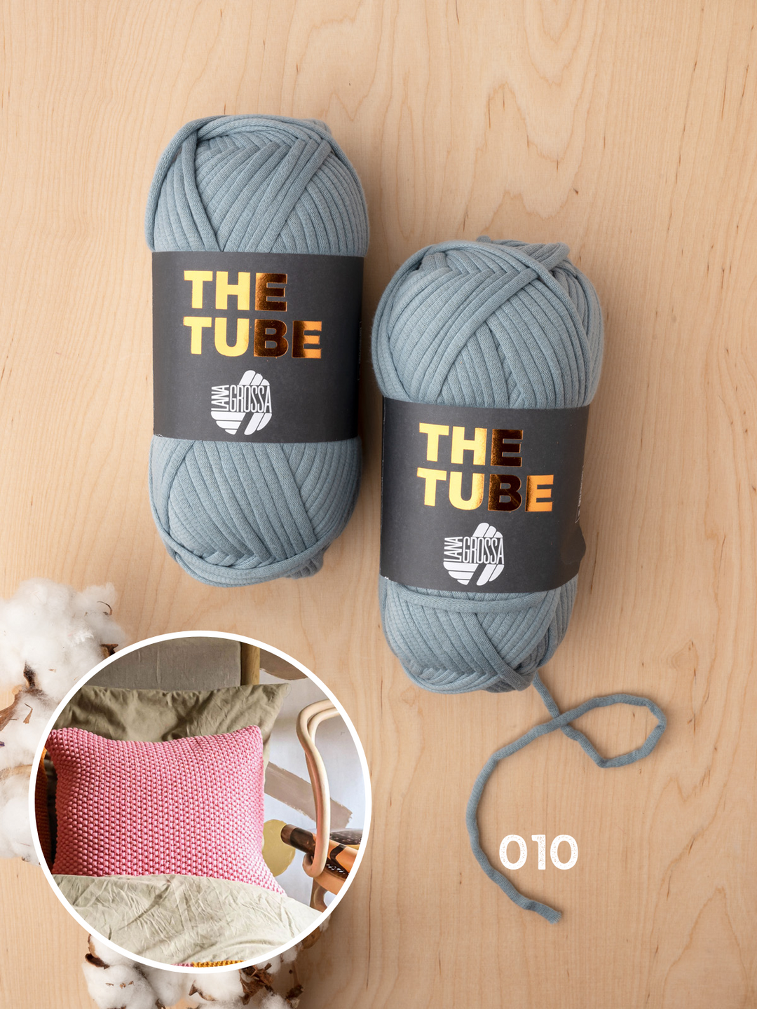 Strickpaket The Tube Kissenhülle im Perlmuster