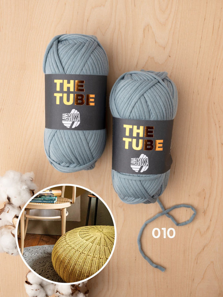 Strickpaket The Tube Boden-Pouf in Rippen