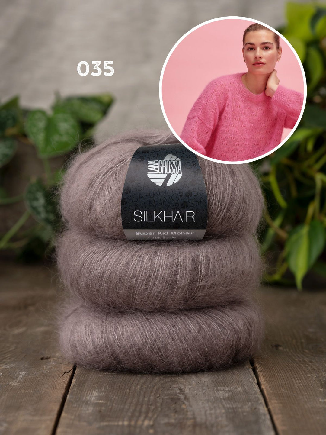 Strickpaket Silkhair Pullover im Ajourmuster