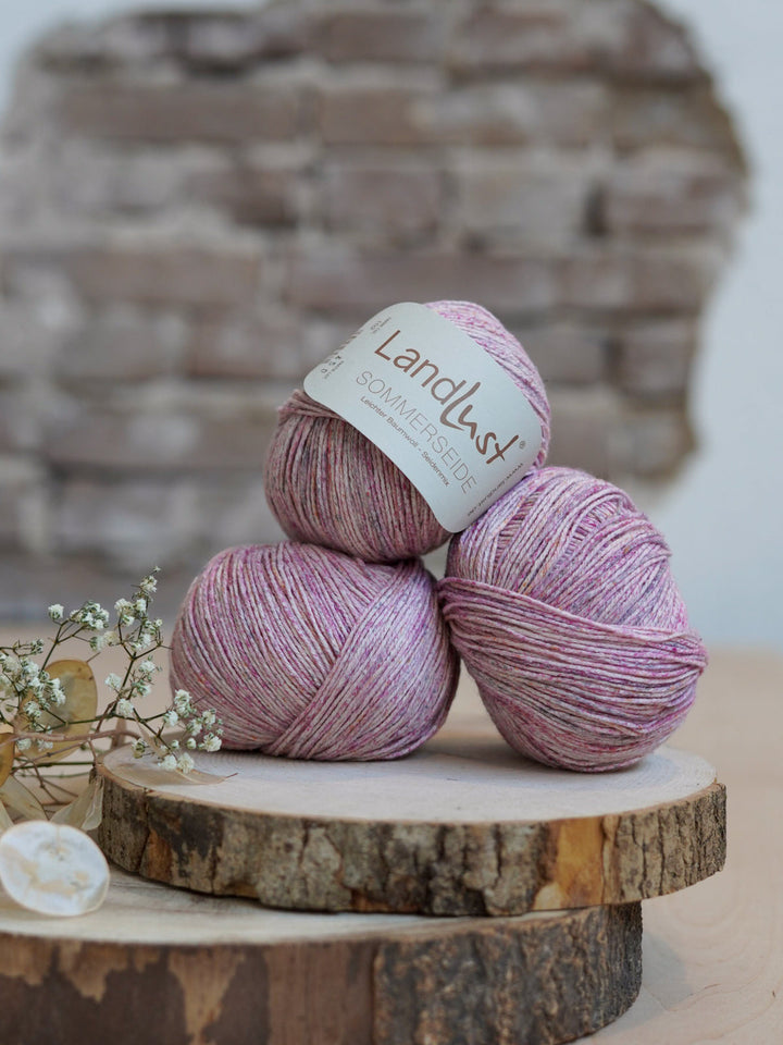 Landlust Sommerseide mélange 102 Rosa / Grau / Brombeer
