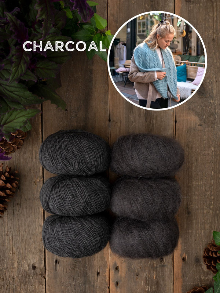 Strickpaket Zopfschal Louisa