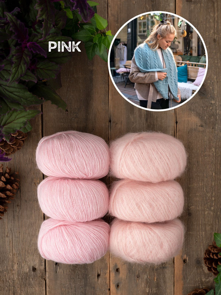 Strickpaket Zopfschal Louisa
