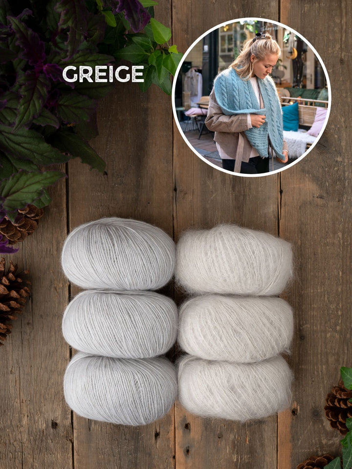 Strickpaket Zopfschal Louisa