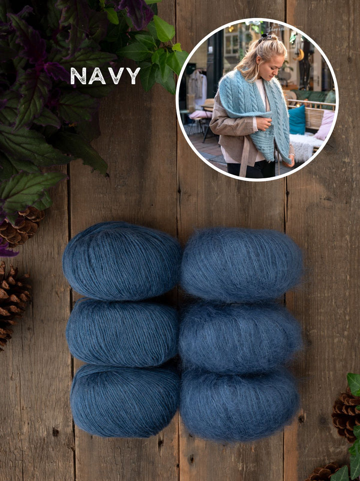 Strickpaket Zopfschal Louisa