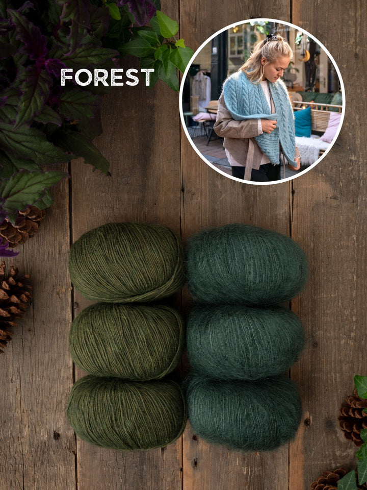 Strickpaket Zopfschal Louisa
