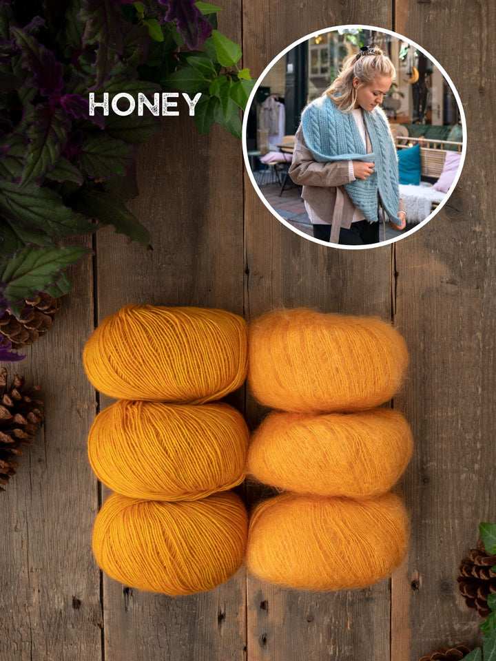 Strickpaket Zopfschal Louisa
