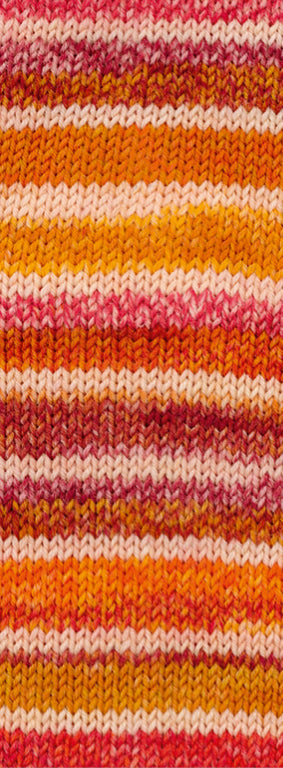 Cool Wool 4 Socks Print 7755 Zartgelb / Orangebraun / Rosa