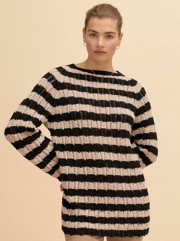 Strickpaket Elastico Pullover im Ajourmuster