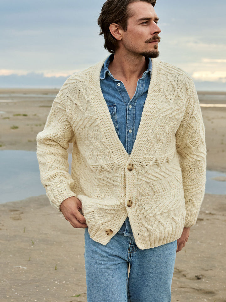 Strickpaket Cool Merino Big Jacke mit V-Ausschnitt - für ihn